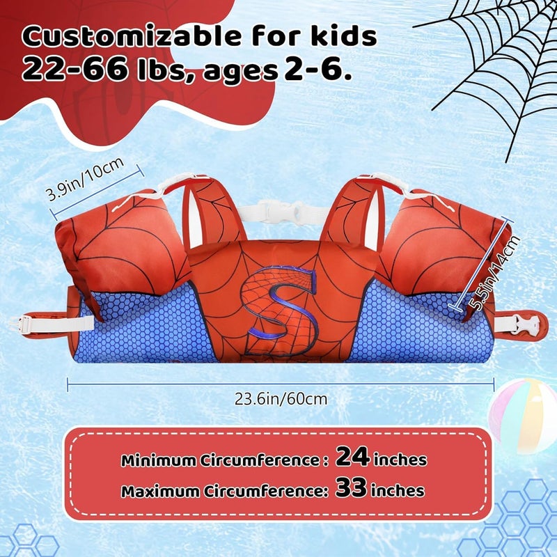 Vvinca Separable Toddler Swim Vest Fit 22-66 Lbs（2-6 Years）| 3 in 1 Toddler Floaties Pool Float & Arm Bands Boys and Girls, Adjustable Sturdy Safety for 2 3 4 5 6 Year - Image 3